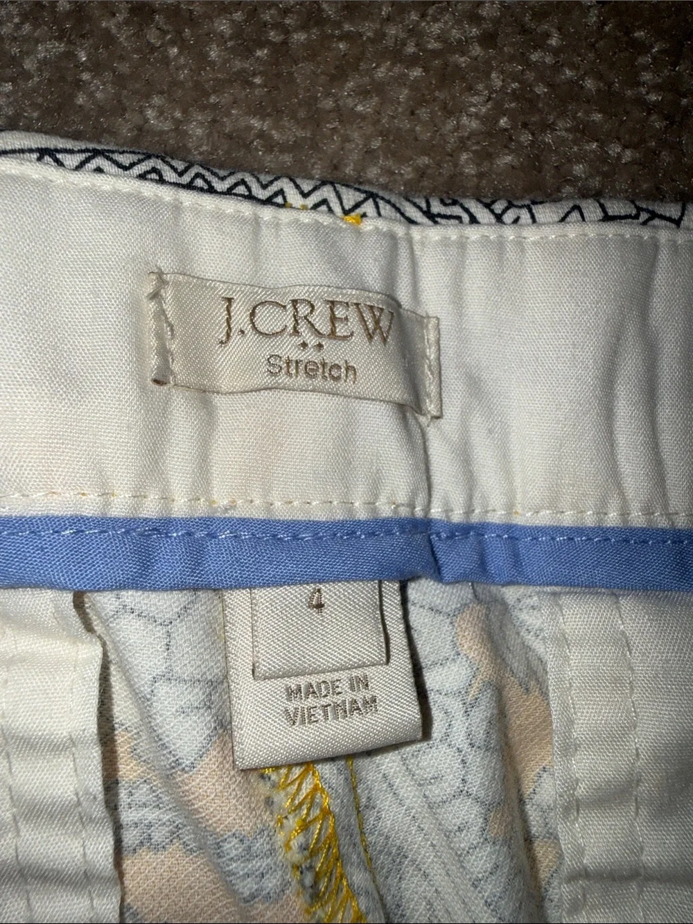 J Crew Skimmer City Fit Floral Yellow Cotton Stretch Pants Size Misses 4